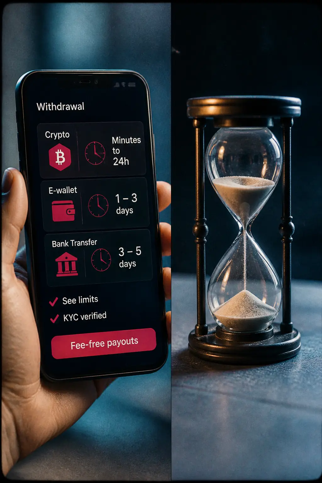 VegasNow Withdrawal Time visual guide for VegasNow Casino